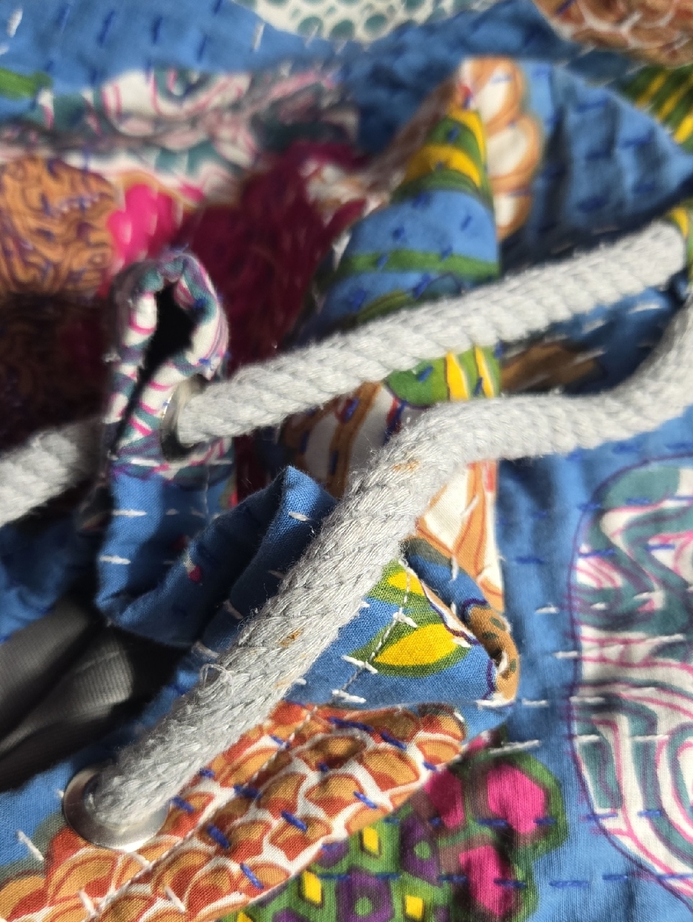 Kantha Drawstring Backpack - Picture 5 of 5